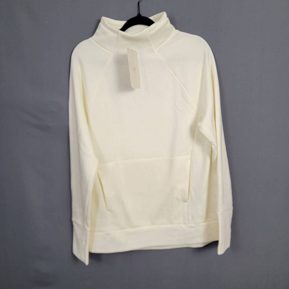 Fabletics Zaylee Funnel Neck Tunic Cream Fleece Pullover Athleisure